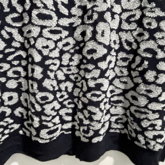 (7) - Nina Leonard Leopard Print Silver Metallic Knit Crewneck Sweater 2X - Picture 3 of 9